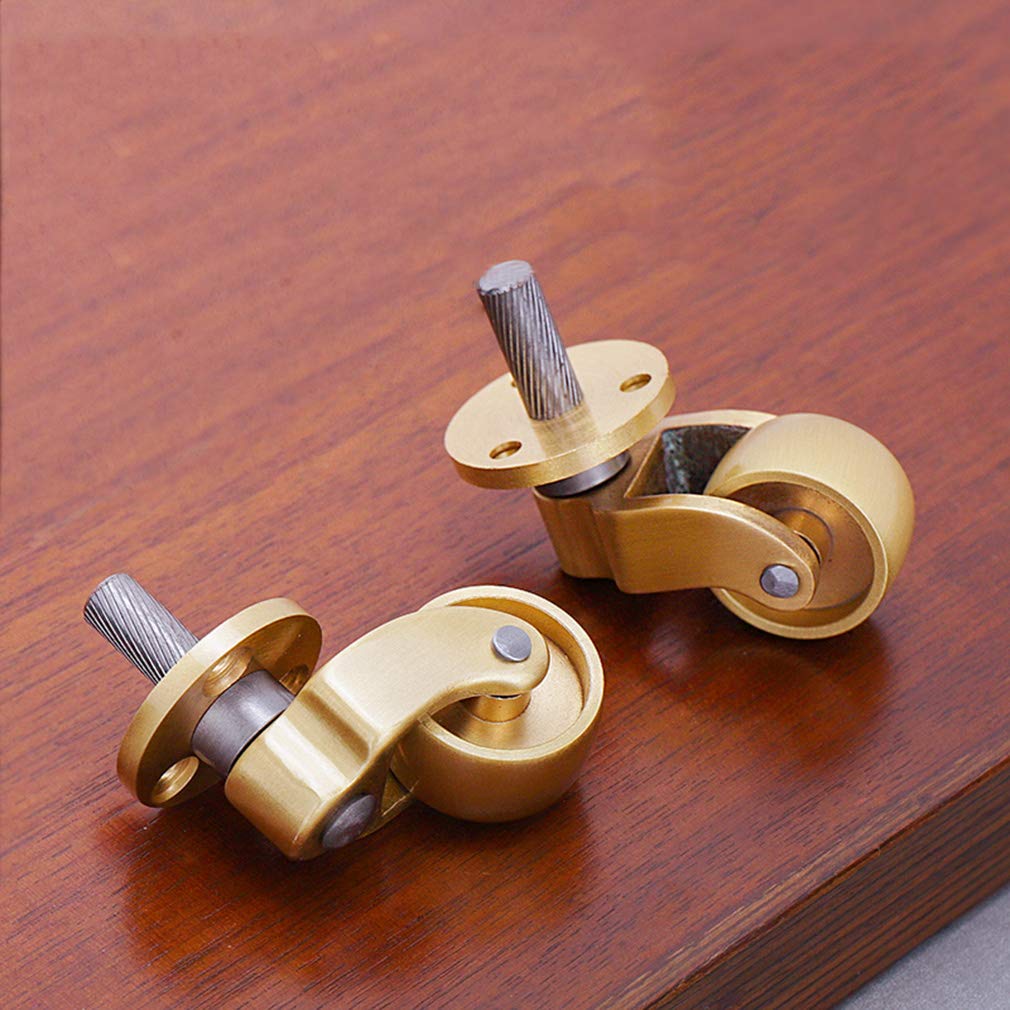 4x Ruedas Giratorias,Latón Ruedas para Muebles,No marca el suelo,Silencioso,Sin Ruido,Accesorios Gratis