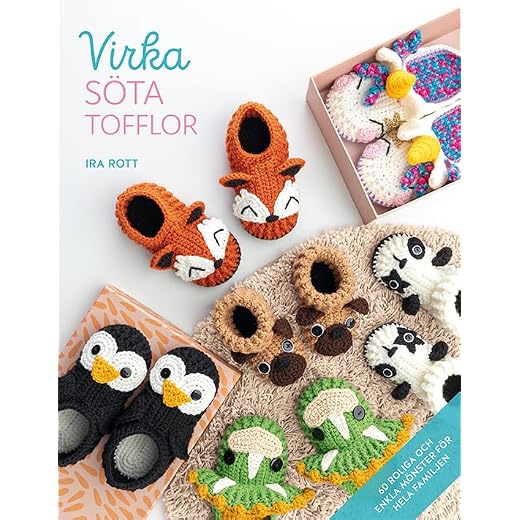 Virka söta tofflor