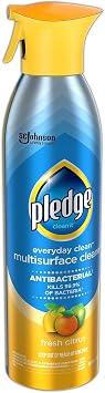 Pledge Multi Surface Antibacterial Everyday Cleaner, 9.7 Oz Aerosol Spray, 6/Carton