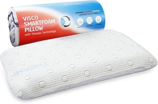 Stomach Sleeper Pillows MIZAR – Thin Pillow Designed in Germany – Ergonomic Pillow with thermoregulating Pillowcase – Memory Foam Pillow for Stomach Sleeper - Orthopedic Neck Pillow for Pain Relief