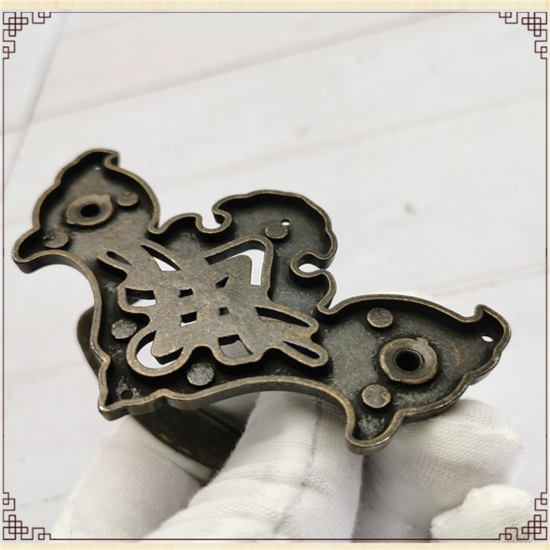 Bronze Cabinet Drawer Pulls 64mm Pull In Chinese Antique Hanging Pull, Zinc Alloy Cabinet Hardware for Kitchen and Bathroom Cabinets, 2.52 Inch Integral Drawer Pull Knob (10,Holes Space: 2.52")