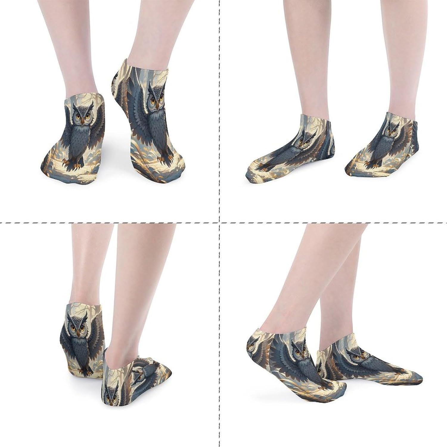 Anime Owl Ankle Sock-Low Cut Breathable,Basketball Socks for Men Women,Tube Socks for Work Sports