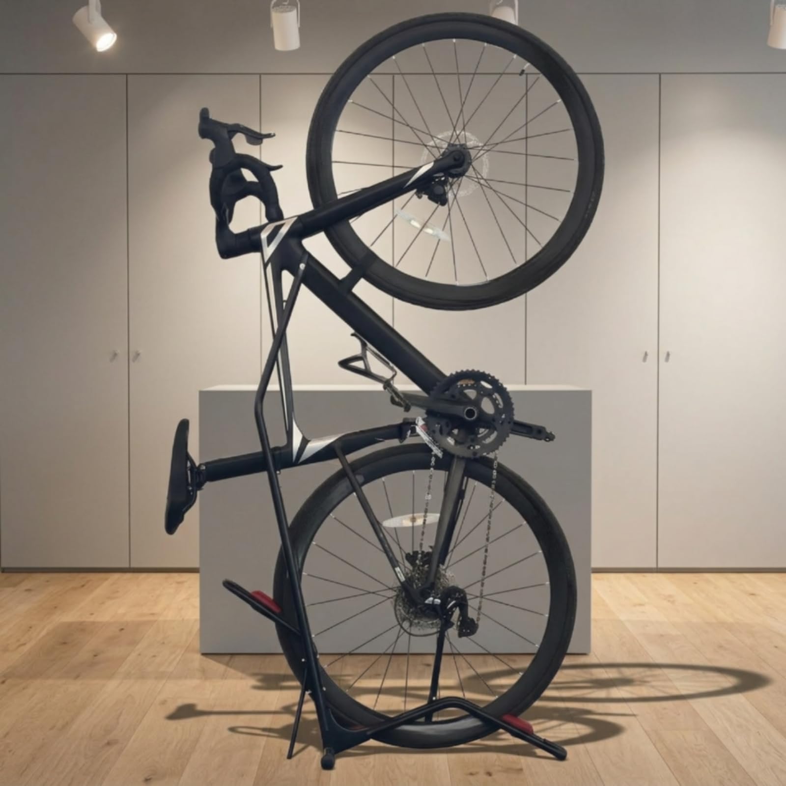harayaa Supporto Parcheggio Bicicletta Cavalletto Espositore Base Pavimento Struttura Robusta in Metallo con Pad Protettivi AntiGraffio per Stazionamento E