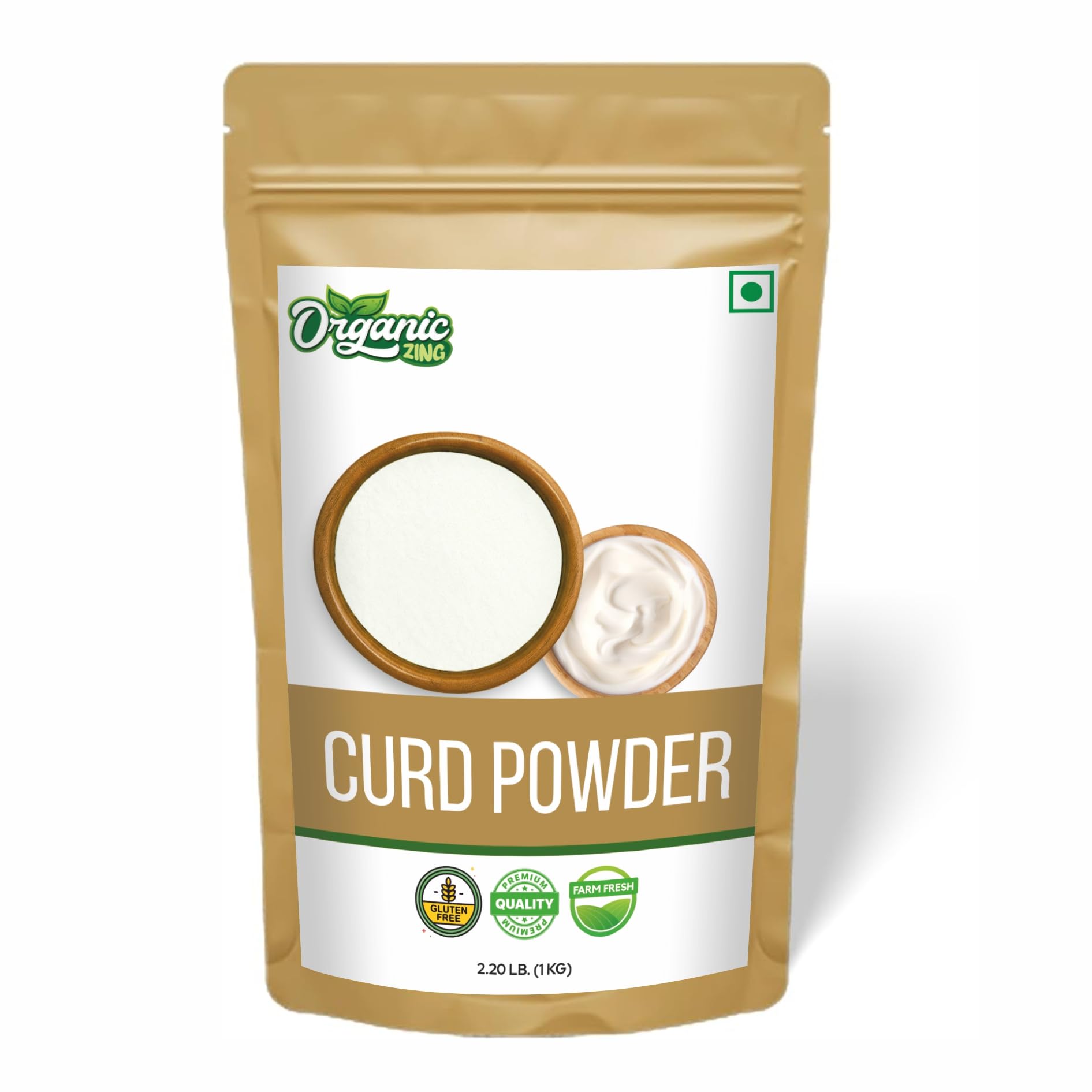 Organic Zing Curd Powder – 1000g | Pure Food Grade Curd Powder | Natural & Instant Curd Mix for Cooking, Beverages, Smoothies, Skincare | Rich in Probiotics & Nutrients | No Preservatives