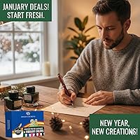 Vista 2 de Dryden Designs Botella de tinta para pluma estilográfica, edición de lujo, flujo suave, diseño compacto, 1.7 fl oz, color negro implacable