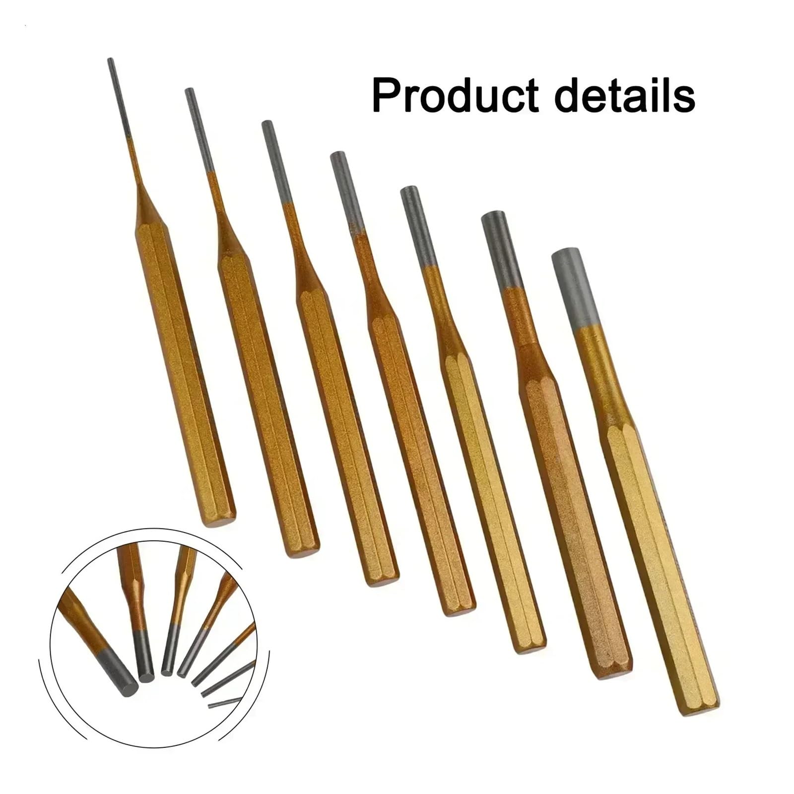 7 Uds. Removedor de herramientas punzón rodillo 2-10mm, cono cincel alta resistencia, reparación relojes for mantenimiento maquinaria, accesorios Hardware
