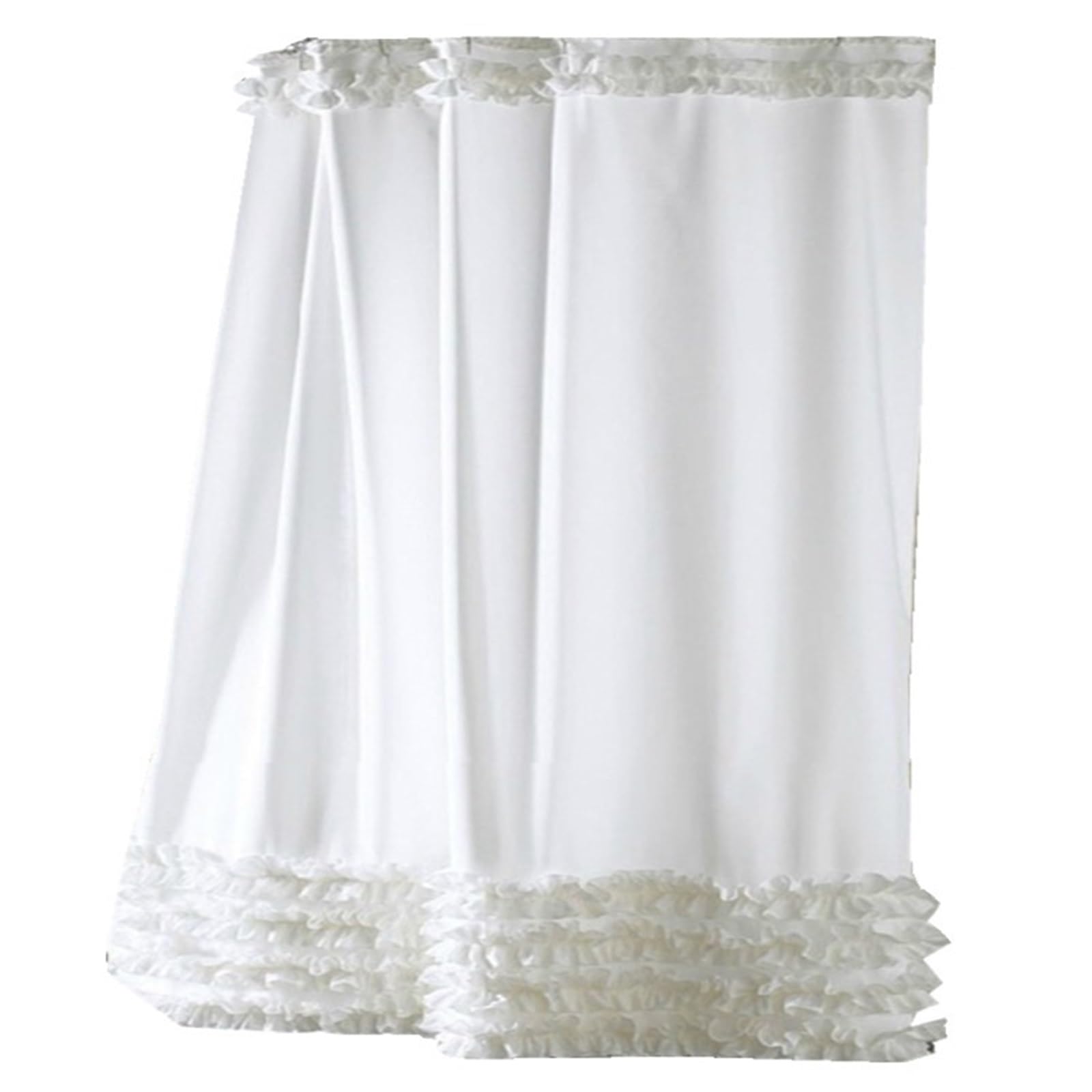 MZSKLW Shower Curtain Ruffle Shower Curtain, White Long Fabric With Handmade Ruffles, Farmhouse Chic Bath Curtains