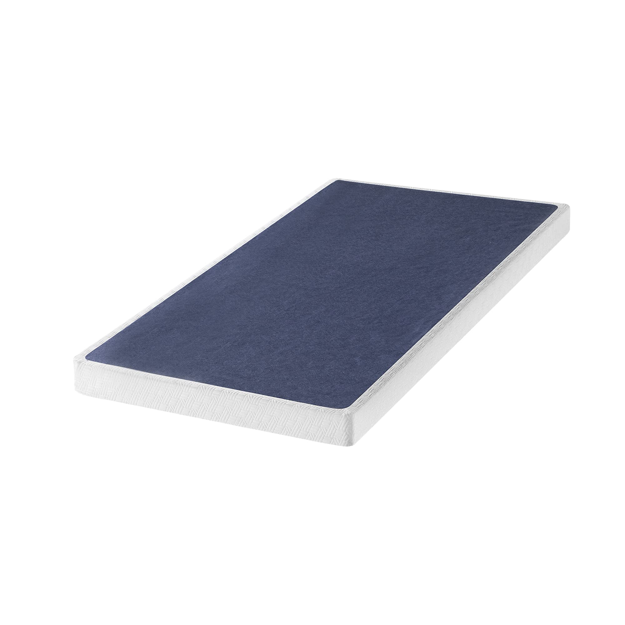 Best Price Mattress 4 Inch Metal Box Spring Mattress Support with Wood Slats, Twin Blue