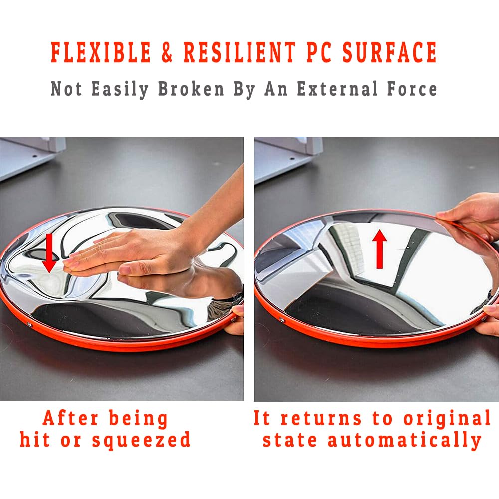 Specchio Convesso Sicurezza 60cm Arancione - Visione Grandangolare, Interno/Esterno - Foto 8