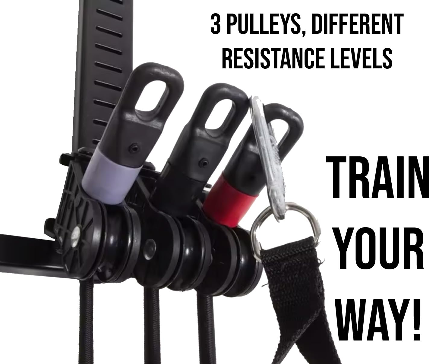 Multiestación de Fitness para Puerta con Poleas y Elásticos – Gimnasio Completo en Casa, Fácil de Instalar, Ideal para Tonificar Piernas, Brazos y Espalda - Entrena en Cualquier Puerta.