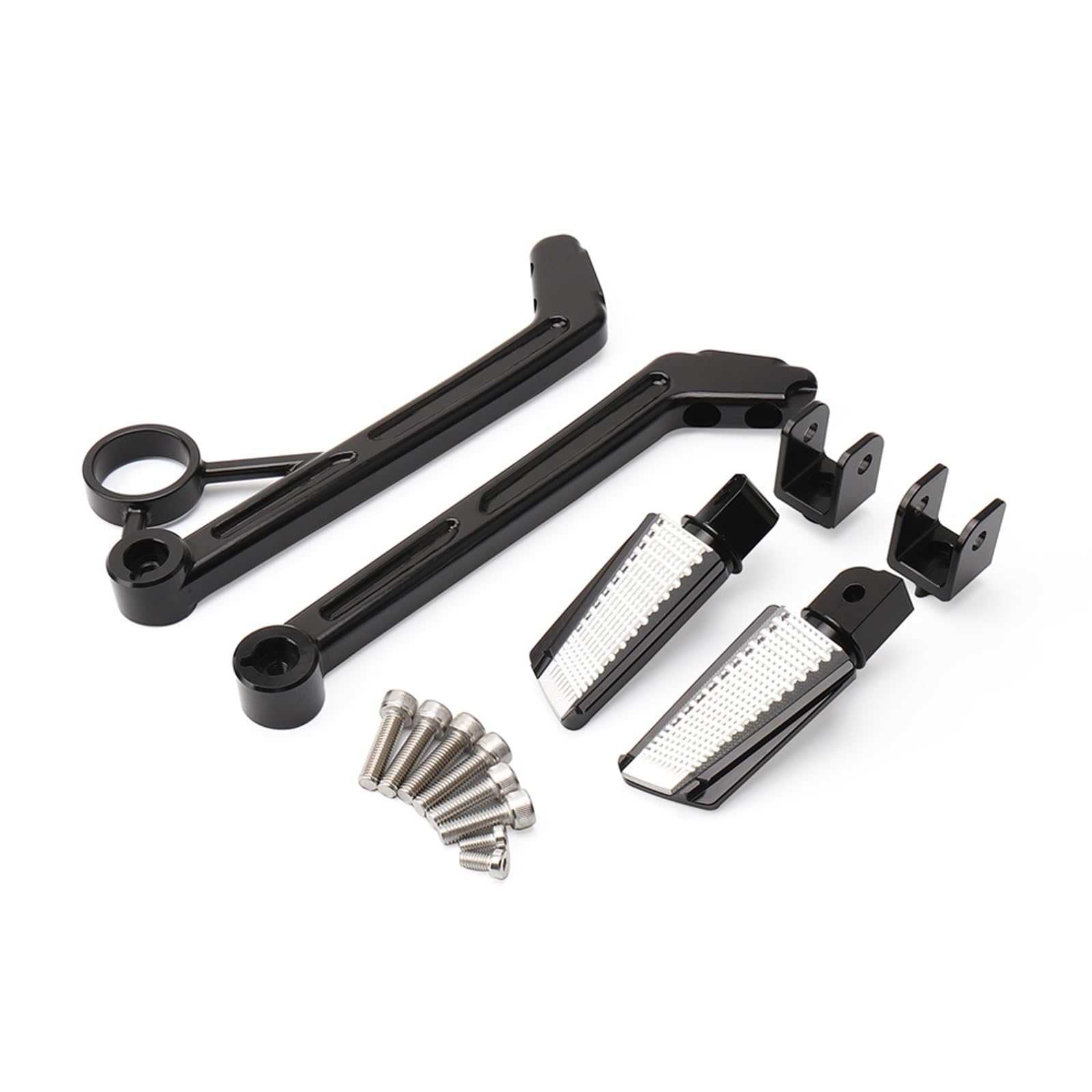 Motocicleta Estriberas Para Para RnineT Para RNINET Para R NineT Para NINET R9T 2014- Estriberas Motocicleta Estriberas Traseras Pasajero Reposapiés Soporte Pedal Pedales Motocicleta(Color:Black Silve