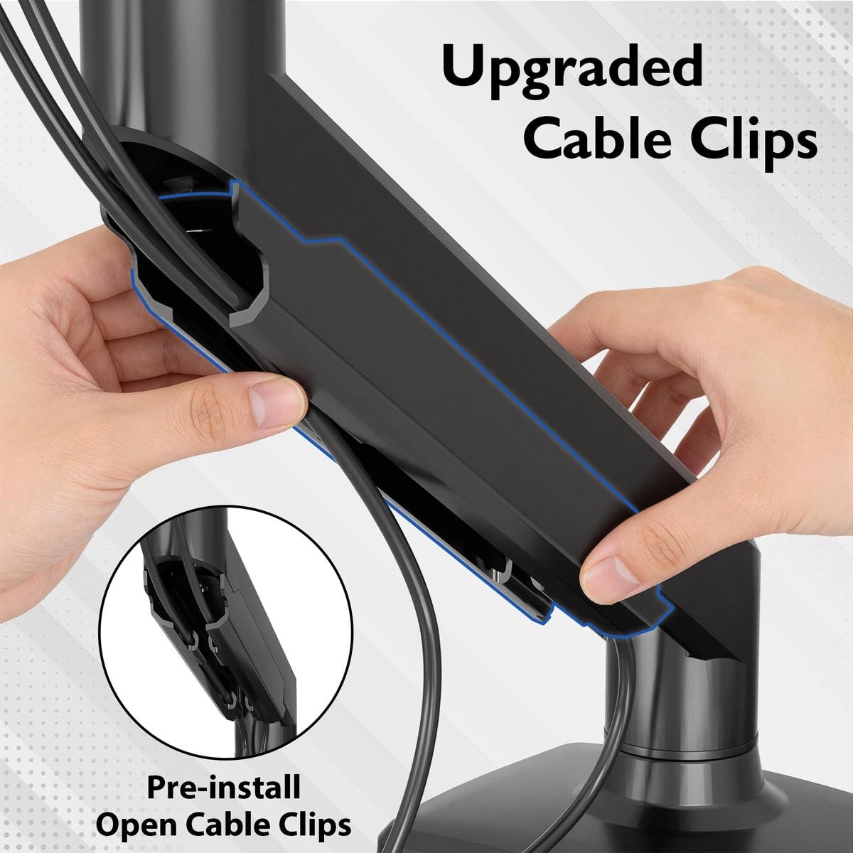 BONTEC Dual Monitor Stand, Adjustable Gas Spring Monitor Desk Mount for 13-32 Inch Screens, Full Motion VESA Mount with C Clamp, Grommet Base, Tilt, Swivel, Rotation, Each Arm Holds 6.6 to 19.8lbs