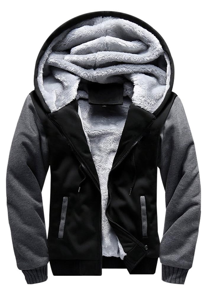 - Men's Pullover Winter Jackets Hooed Fleece Hoodies Sweatshirt Wool Warm Thick Coats