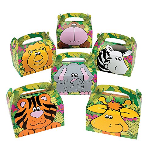 Fun Express Cardboard Zoo Animal Treat Boxes - 12 Pieces