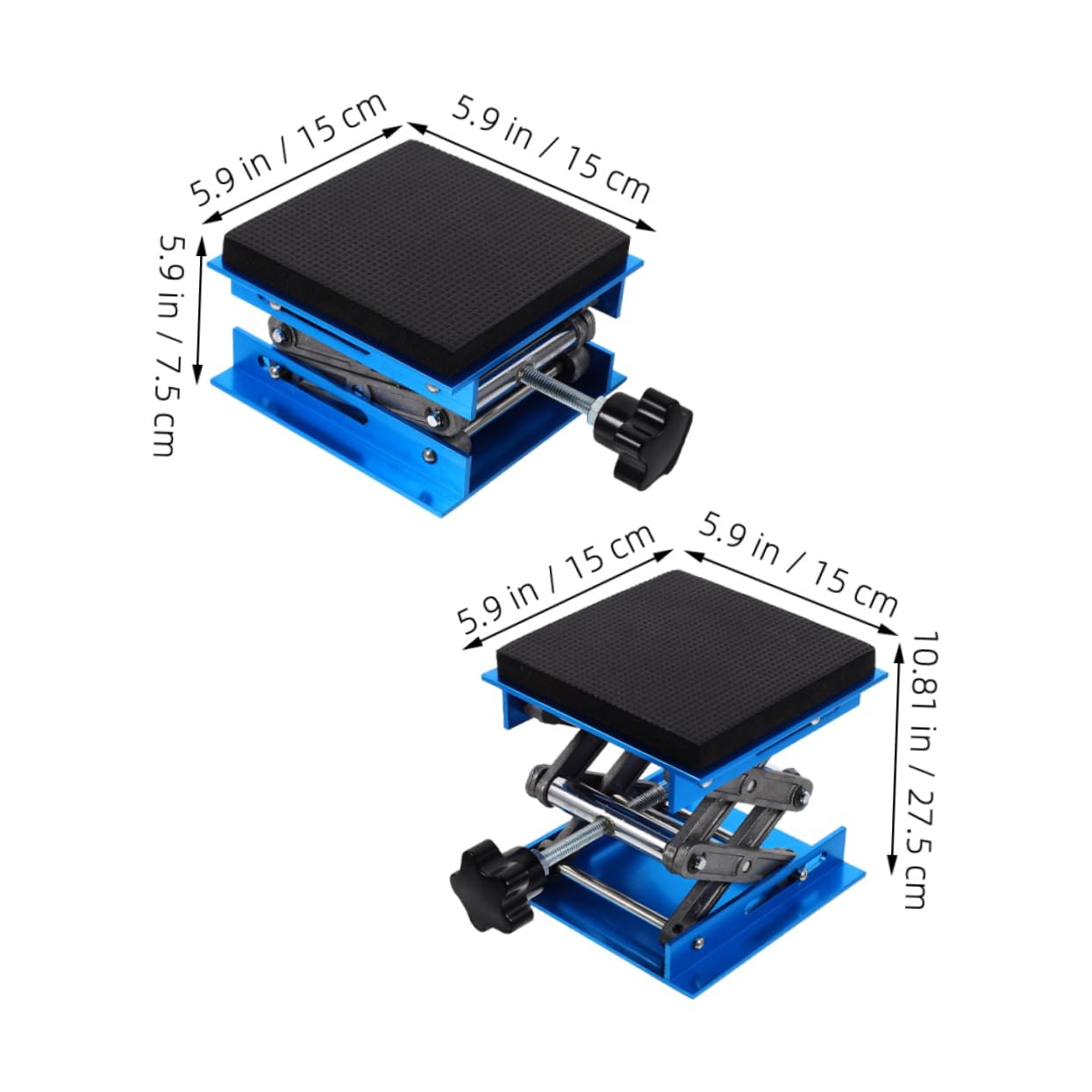 Mobestech Plataforma Elevadora de Tijera para Laboratorio de Aleación de Aluminio con Esponja Amortiguadora, Diseño Antideslizante, Tamaño 15x15cm, Capacidad 10kg para Equipos
