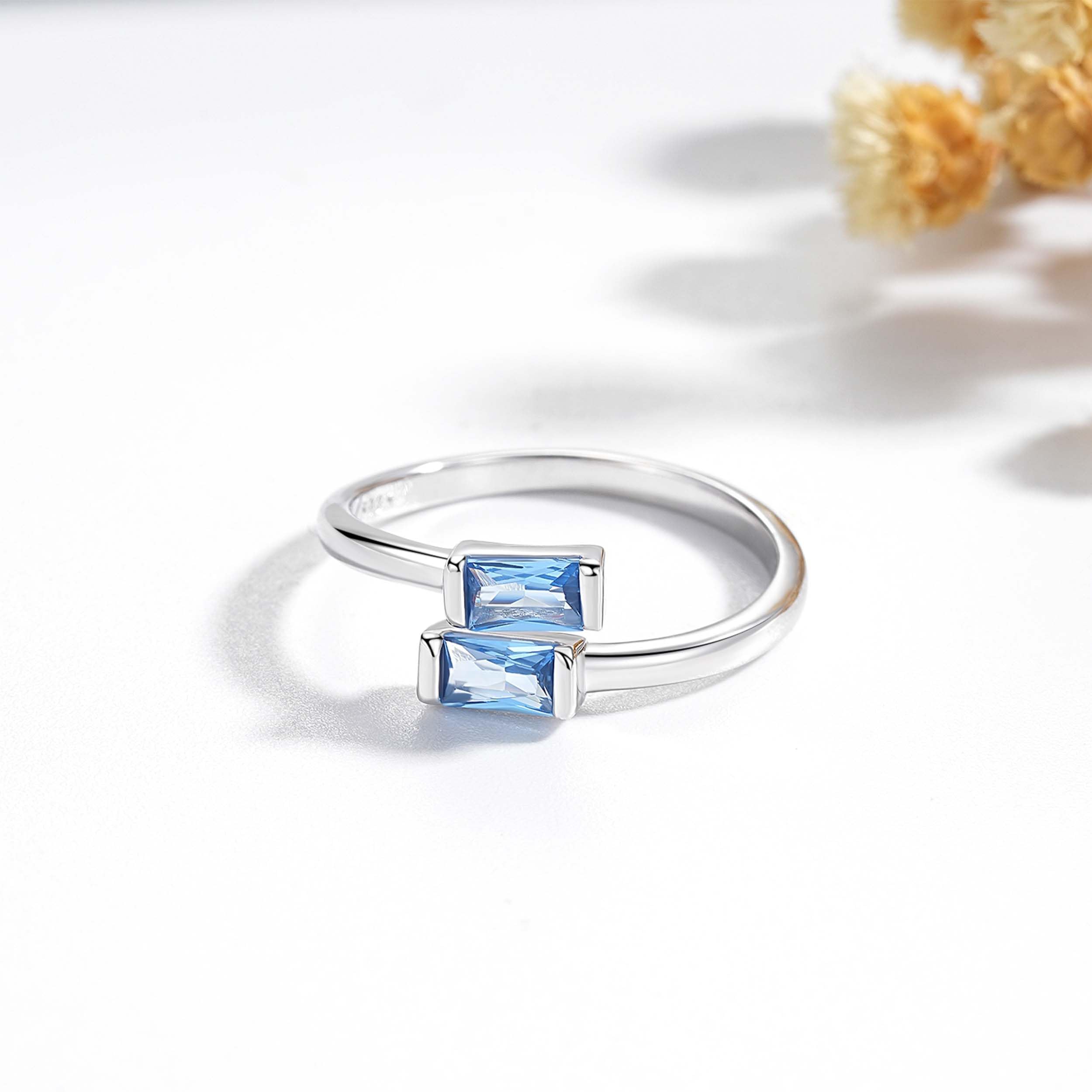 Ring aus 925er Sterlingsilber mit Geburtsstein für Damen, zierlich, verstellbar, stapelbar, Verlobungsring, Hochzeit, Versprechen, Geburtstag, Weihnachten, Valentinstag, Schmuckgeschenk