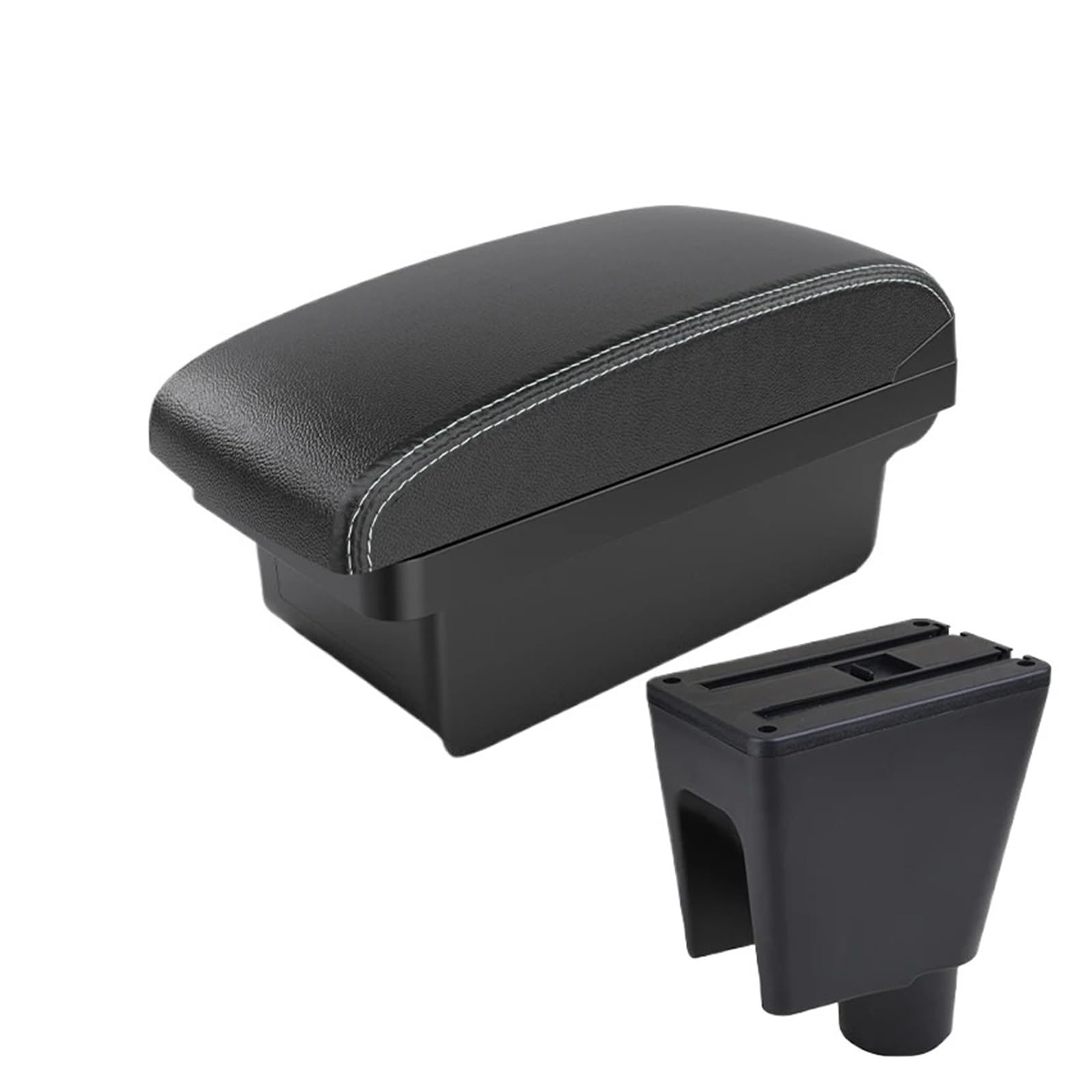 UMDJJU For Chevrolet For Spark III For Aveo T200 Car Armrest Storage Box Accessories Interior Details Car Centre Console Armrest Box(A3 Black white NOUSB)