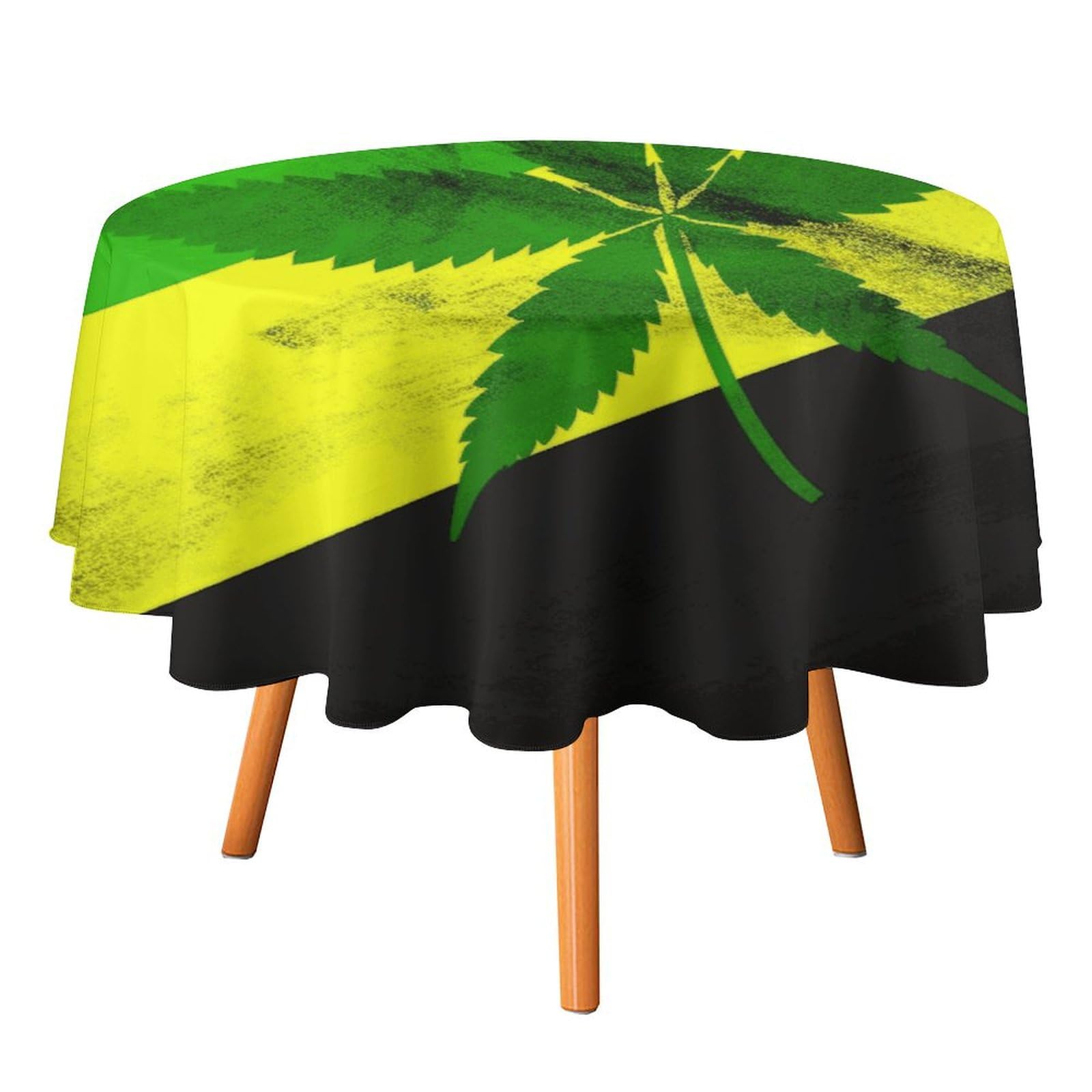 Nappe ronde Jamaïque polyester lavable en machine textile extérieur 177cm