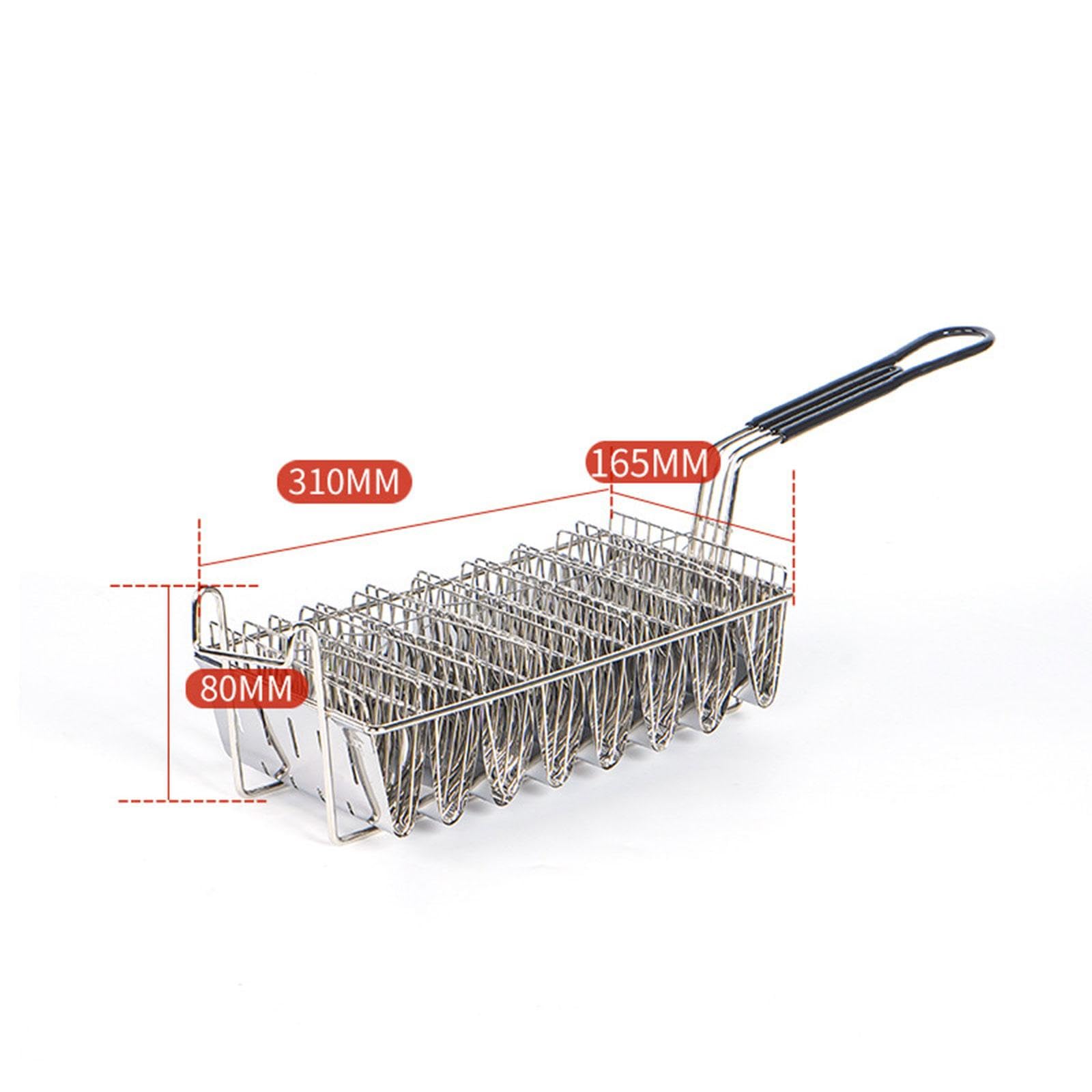 Sharplace Taco Basket, Cesta para Freír Taco, Cesta Profunda con Mango Ergonómico, Acero Inoxidable y Hierro, Diseño Versátil para Tacos, Tortillas, Reuniones, Fiestas, 8 Compartimento