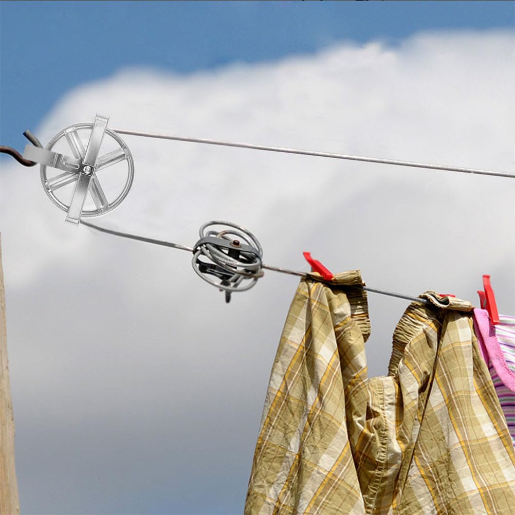 Lurrose 2 Stück Wäscheleinenrollen, Rillenrollen für Wäscheleinen, 8 Zoll | Wäscheleinenrolle zur Wäschetrennung, wetterfest, geeignet für Wäsche im Freien, vereinfacht das Trocknen der Wäsche