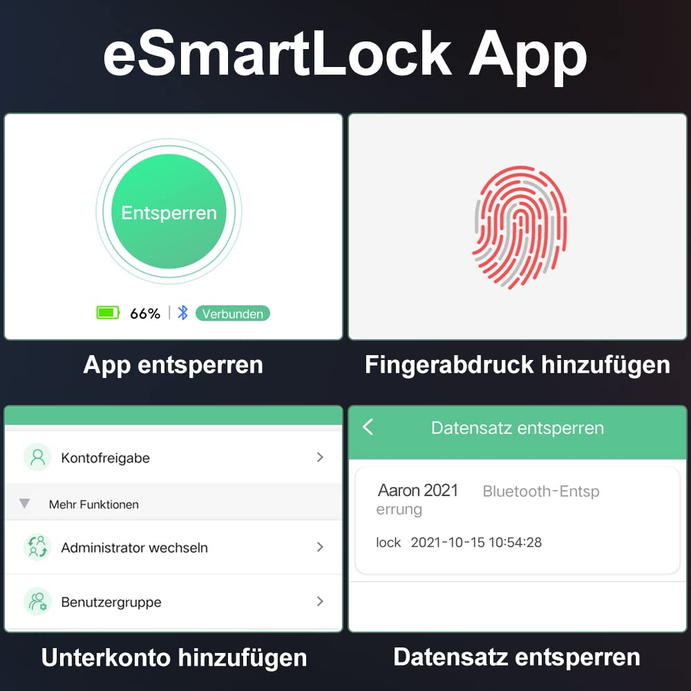 eLinkSmart - Lucchetto elettronico per bicicletta, con app Bluetooth e impronte digitali, lunghezza 150 cm, senza chiave, per bici elettrica, scooter, moto, impermeabile, viola