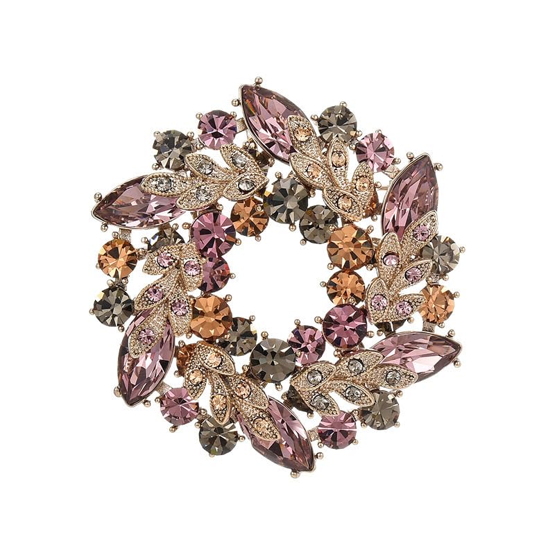 Rhinestone Flower Brooch for Women Crystal Wreath Pin Stylish Crystal Bauhinia Wreath Brooch Elegant Clothing Hat Bag Accessories Christmas Wedding Bridal Birthday Jewelry Rhinestone Flower Brooch for Women Crystal Wreath Pin Stylish Crystal Bauhinia Wreath Brooch Elegant Clothing Hat Bag Accessories Christmas Wedding Bridal Birthday Jewelry