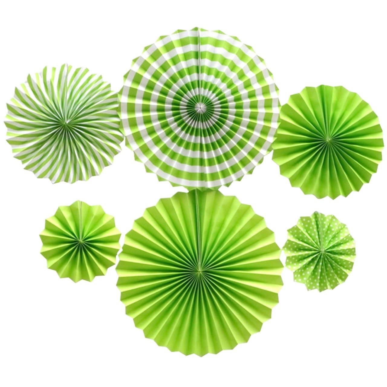 Pom Poms 6pcs Paper Fan Round Lantern Hanging