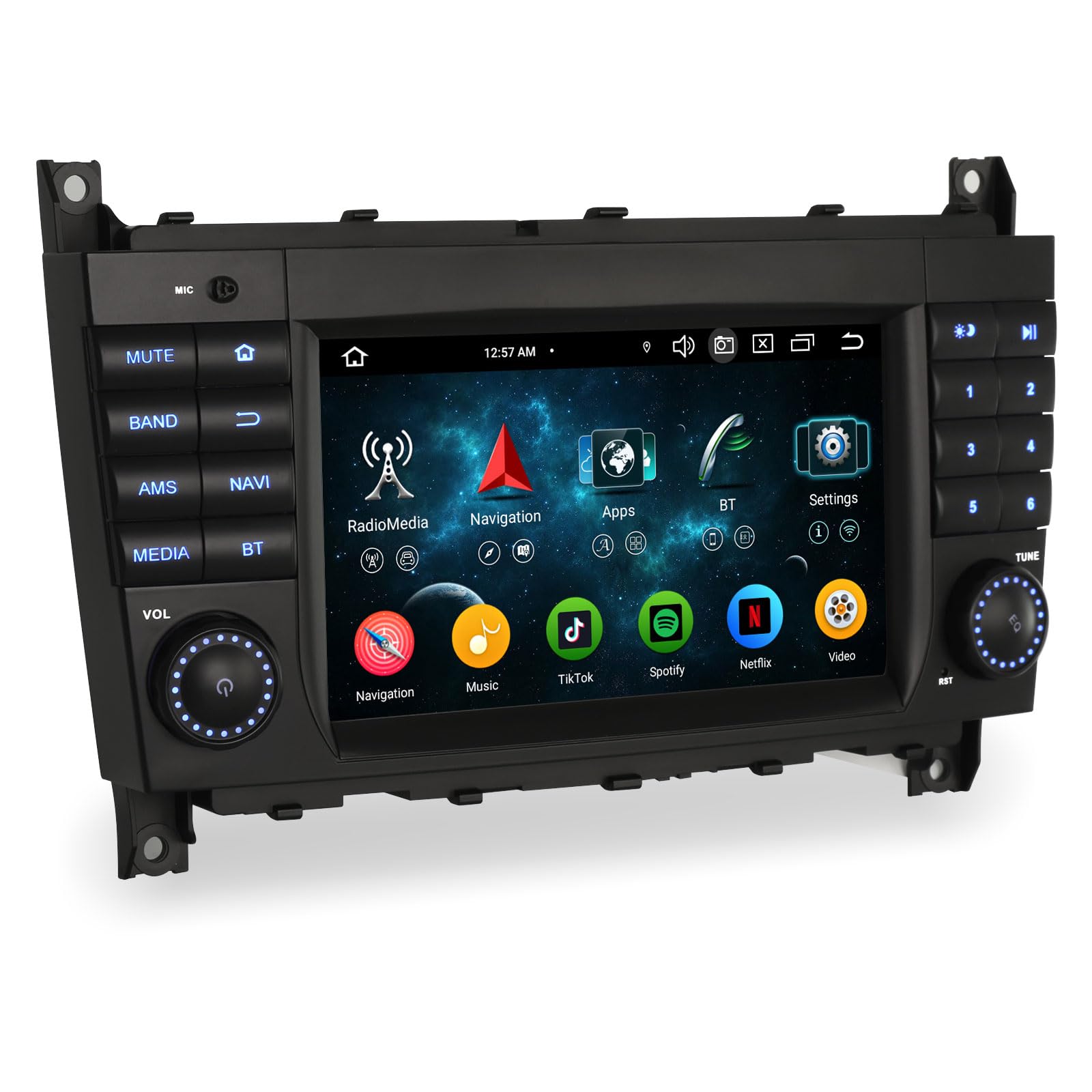 Erisin 8-Core Android 16 4GB+64GB GPS Navegación Estéreo de Automóvil para Mercedes Benz Clase C W203 Clase CLC W203 C180 Clase G W463 Wireless CarPlay Android Auto Bluetooth 5.0 WiFi DSP Dab+ CANBUS