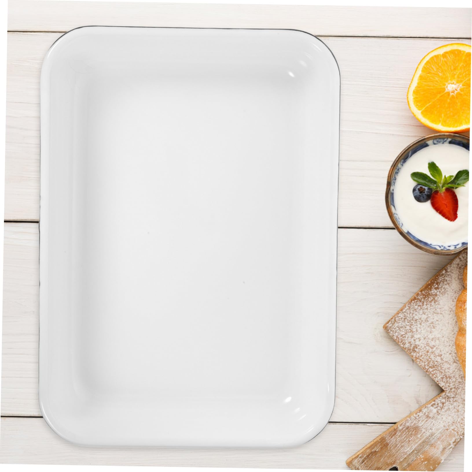 Gatuida Bandeja de Almacenamiento de Esmalte de Color Claro Antiadherente para Hornear Panqueques Excelente Conductividad Térmica Adecuado para Uso Diario y Cafeterías Color Aleatorio