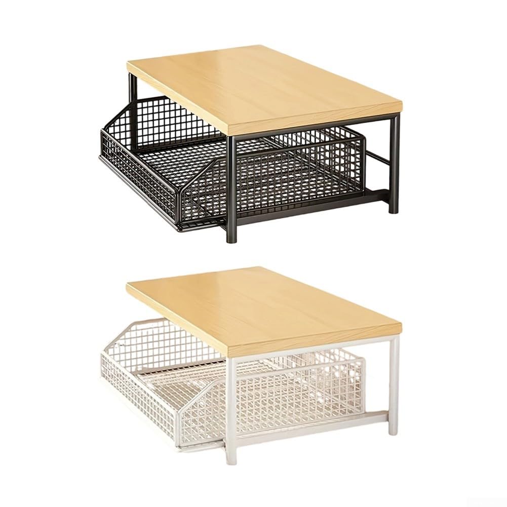 Chariot à micro-ondes avec panier de rangement inférieur, support d'étagère de cuisine en bois et métal, design mobile avec roulettes verrouillables pour organiser casseroles, ustensiles (noir)