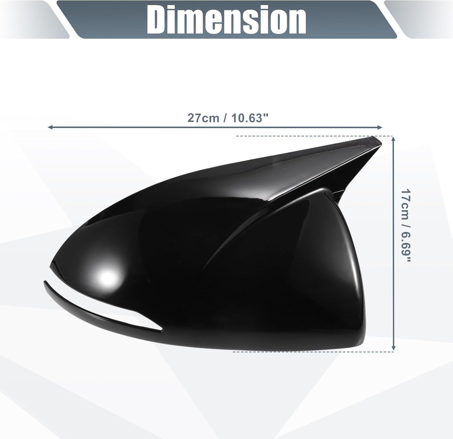 X AUTOHAUX Pair Car Rear View Driver Passenger Side Mirror Cover Cap Overlay Gloss Black for Hyundai Sonata 2020 2021 2022 2023 for Models with Turn Signal Light