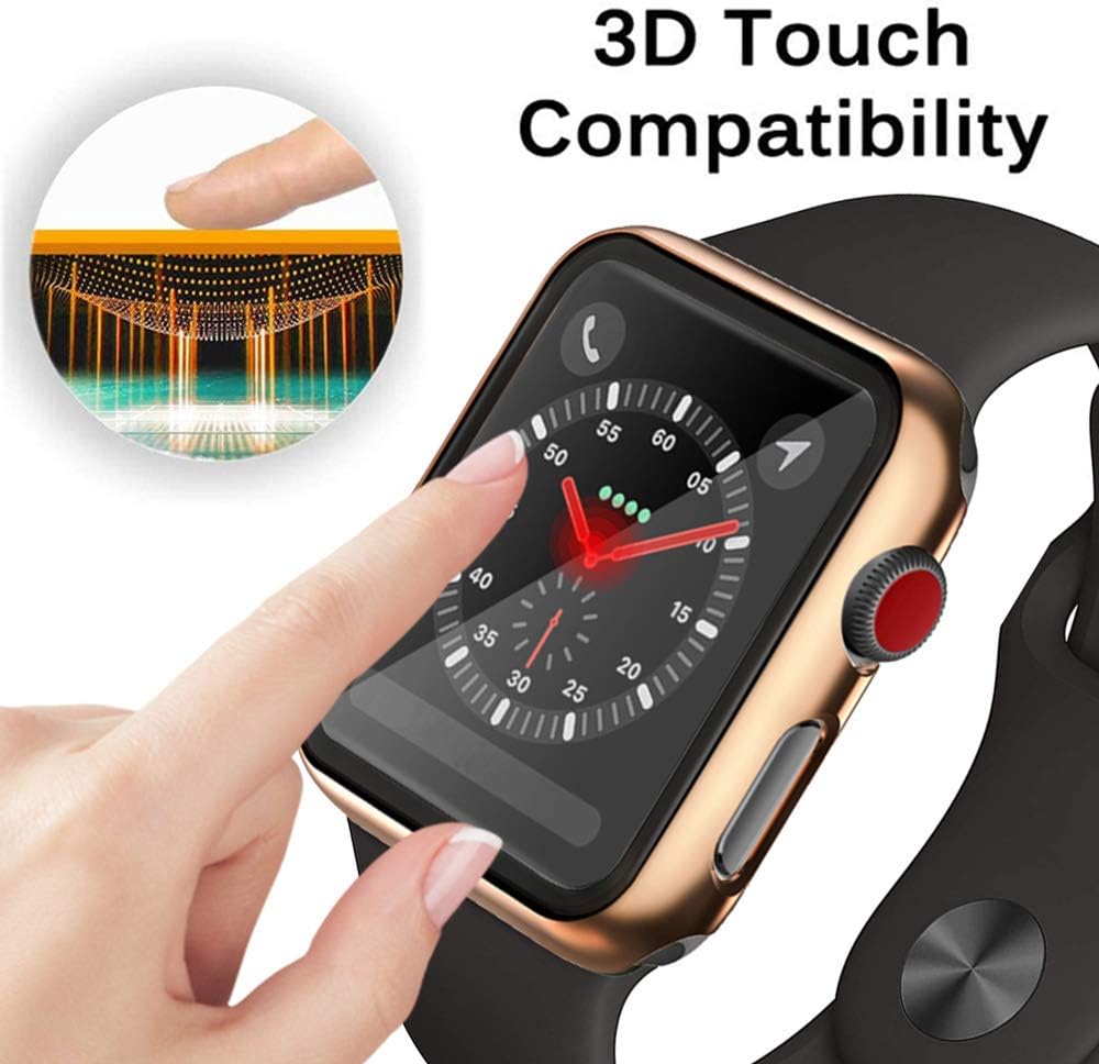 Miimall Compatible with Apple Watch SE Series 6 5 4 Case with Screen Protector 40mm, Full Coverage Shockproof Tempered Glass Screen Protector Hard PC Cover Case for Apple Watch 40mm Series SE 6 5 4