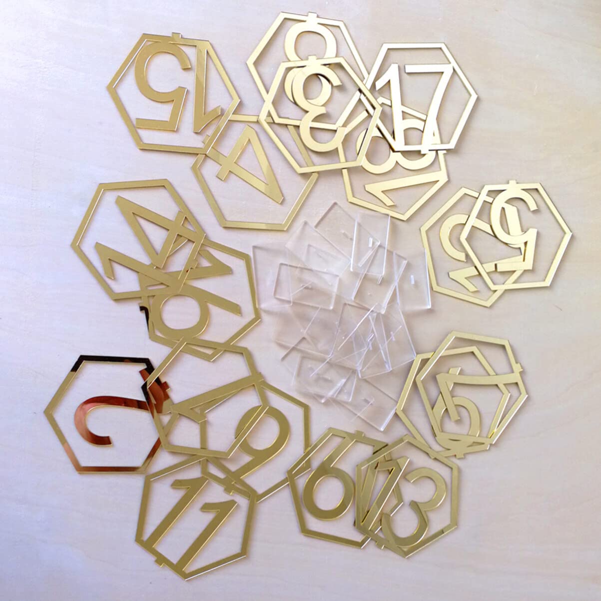 1-20 Números de Mesa de Boda Soporte de Números de Mesa Acrílicos para Recepción de Boda Fiesta Eventos de Cumpleaños Festival O Decoración de Comida (Dorado)