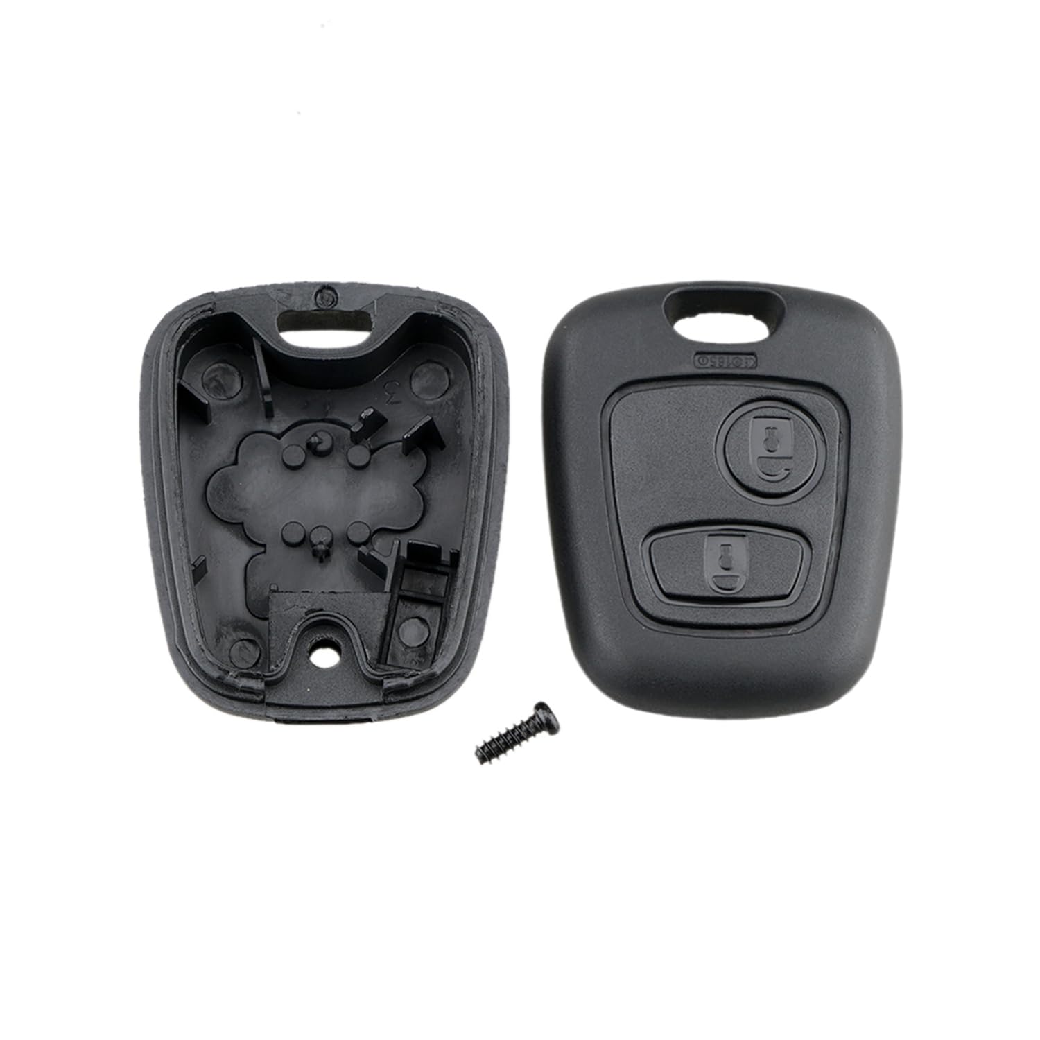 Custodia Telecomando Chiave Auto In Silicone Per Peugeot E Citroen (106, 206, 307, C1, C3, Ecc.) | Guscio Sostitutivo 2 Pulsanti Con Cacciavite