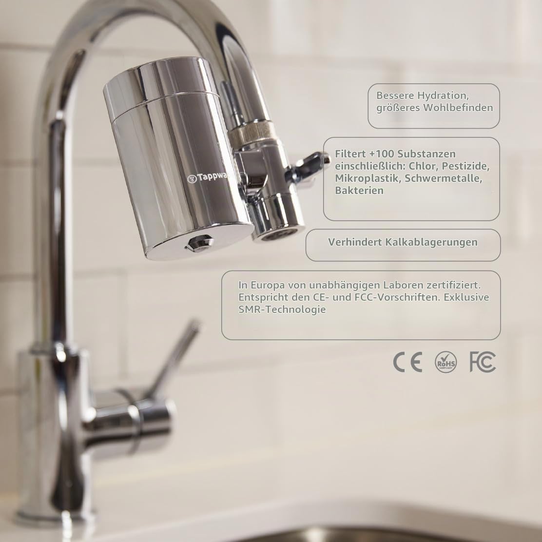 Tappwater EcoPro SMR Refills - 4er-Set Ersatzkartuschen für Leitungswasserfilter mit 6 Stufen und Swedish Mineral Rock EcoPro SMR