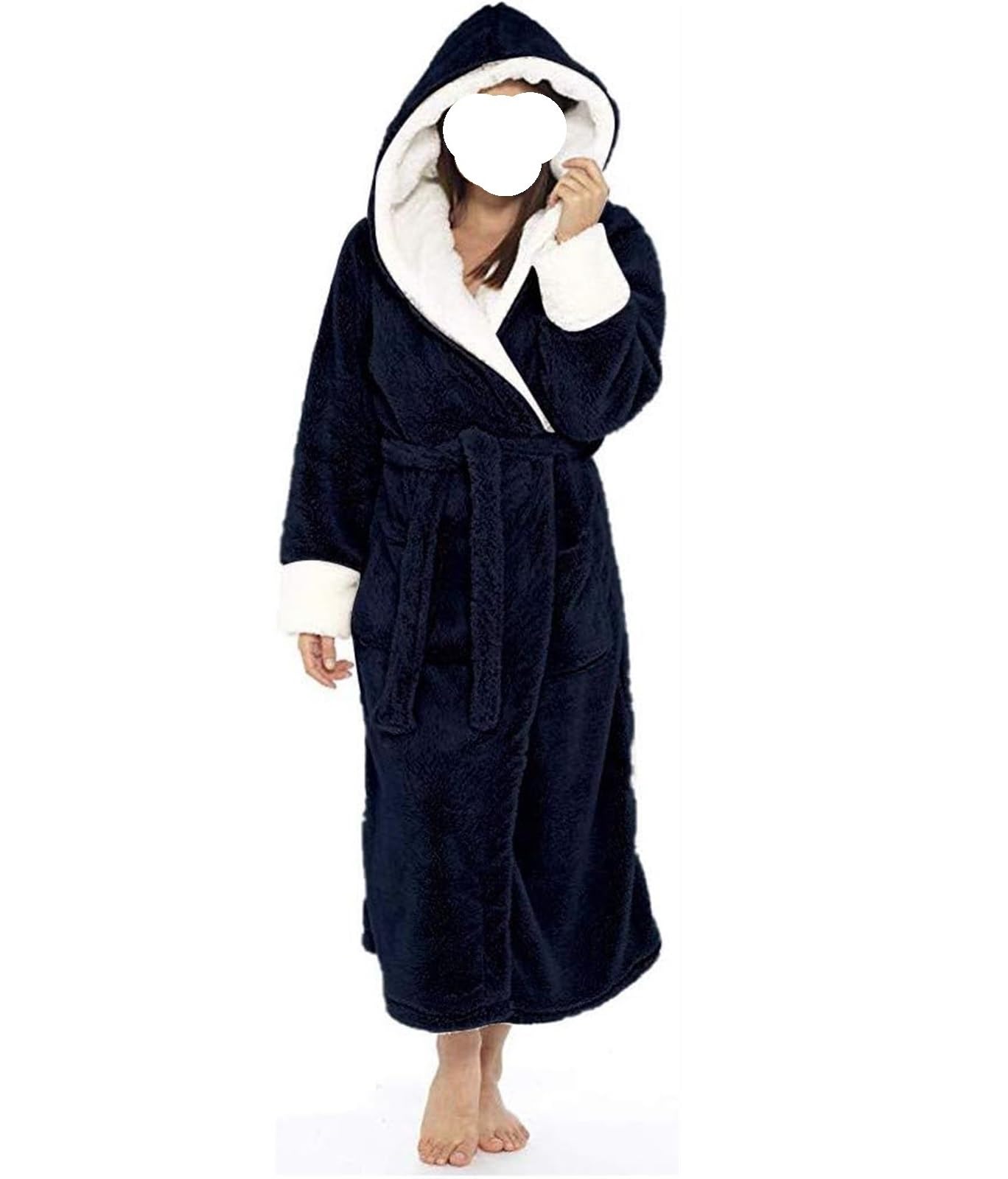 Szlafrok Poranny Plus Size Fuzzy Fleece Robe Damska Piżama Miękkie, Lekkie, Ciepłe Szlafroki Z Kapturem Odzież Domowa