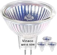 Vista 1 de Vinaco Bombilla halógena MR16 de 50 W, 3 bombillas halógenas GU5.3 de alto rendimiento regulables de 12 V, luz MR16 GU5.3 con larga vida útil 2800 K