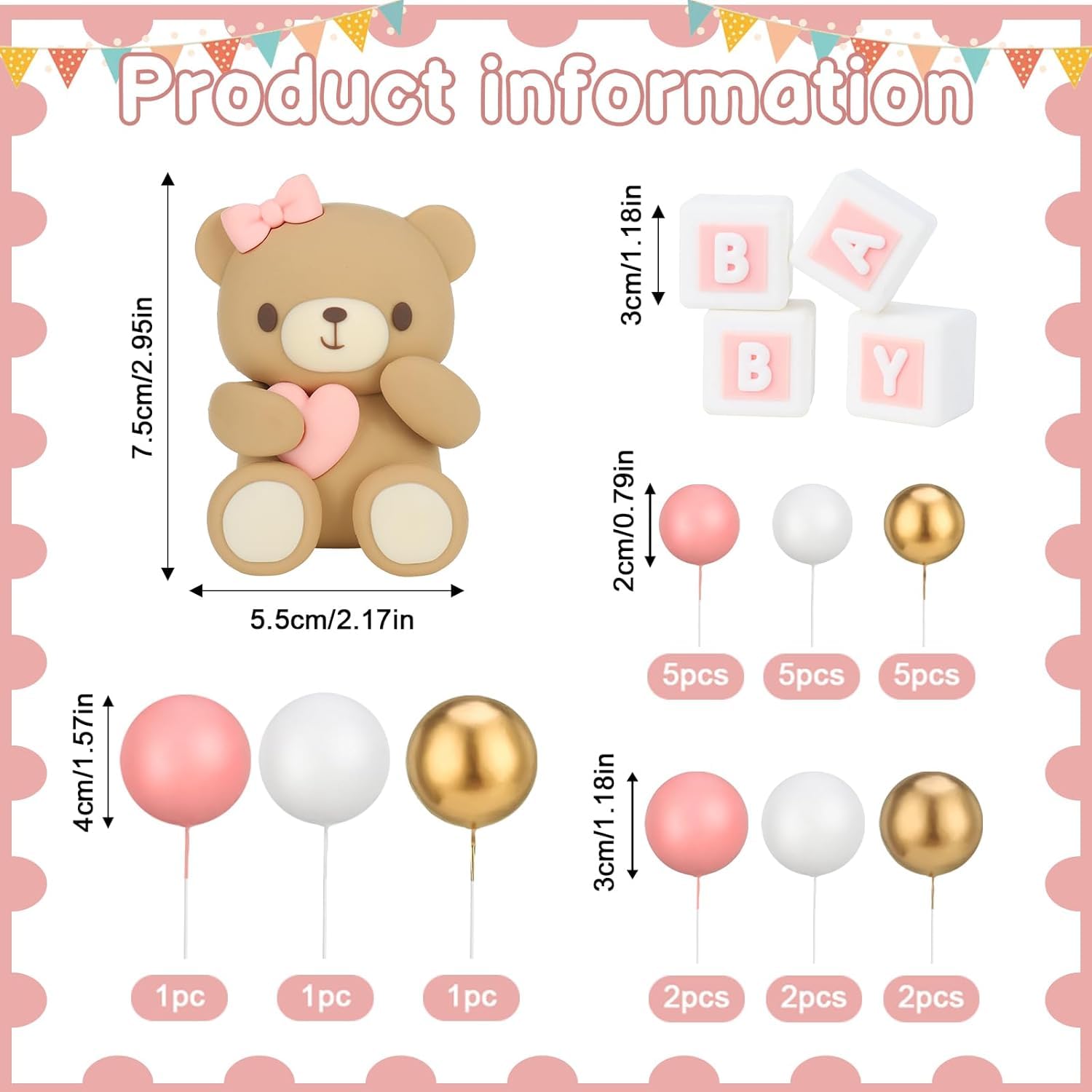 decorazione per torta degli orsi palline decorative decorazione per torta torta degli orsi baby shower decorazione per torta di compleanno rosa