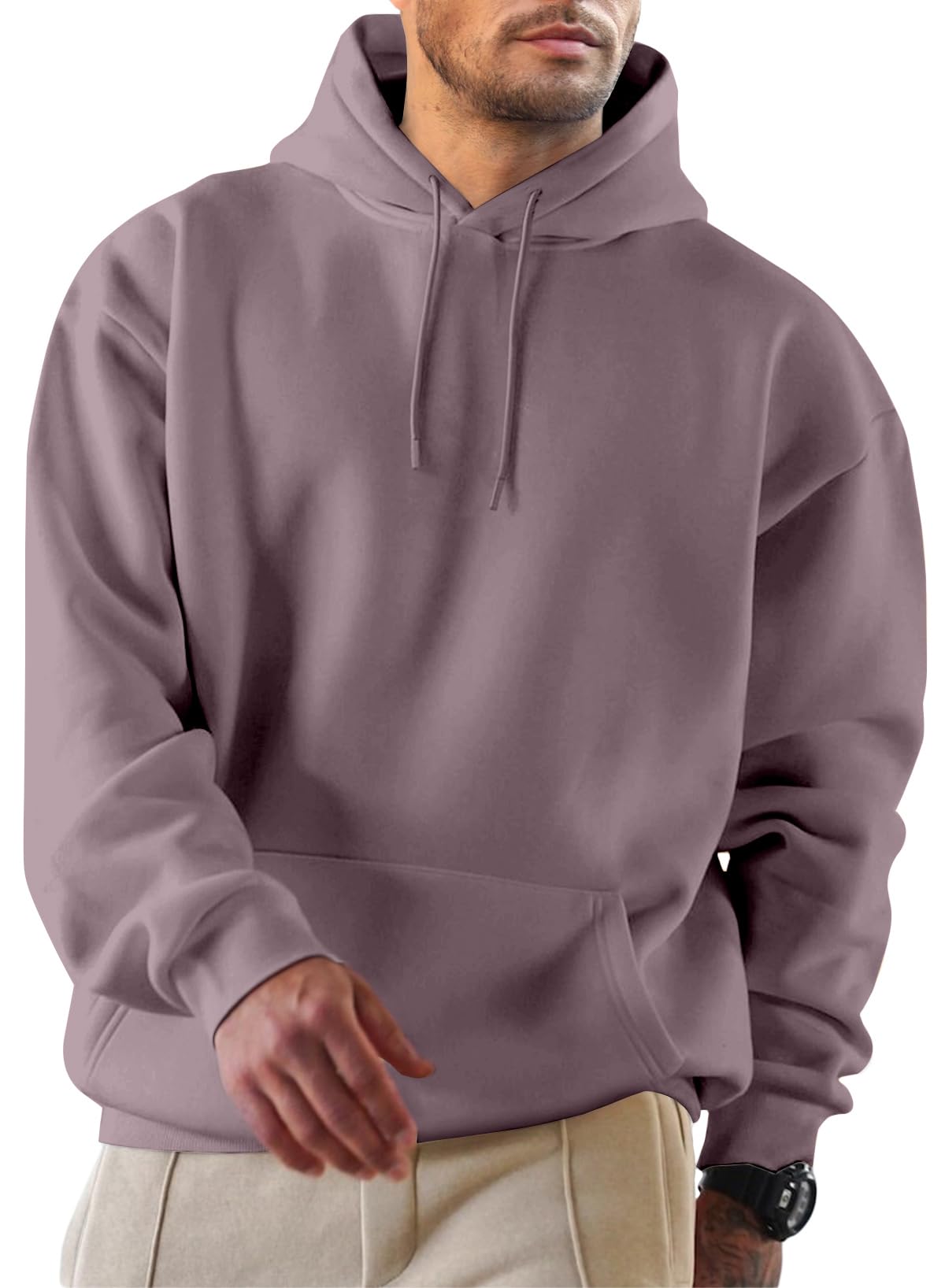 JMIERR Hoodie Herren Freizeit Pullover mit Taschen Winter Warm Langarm Kordelzug Sweatshirt Männer Baumwolle Kapuzenpullover