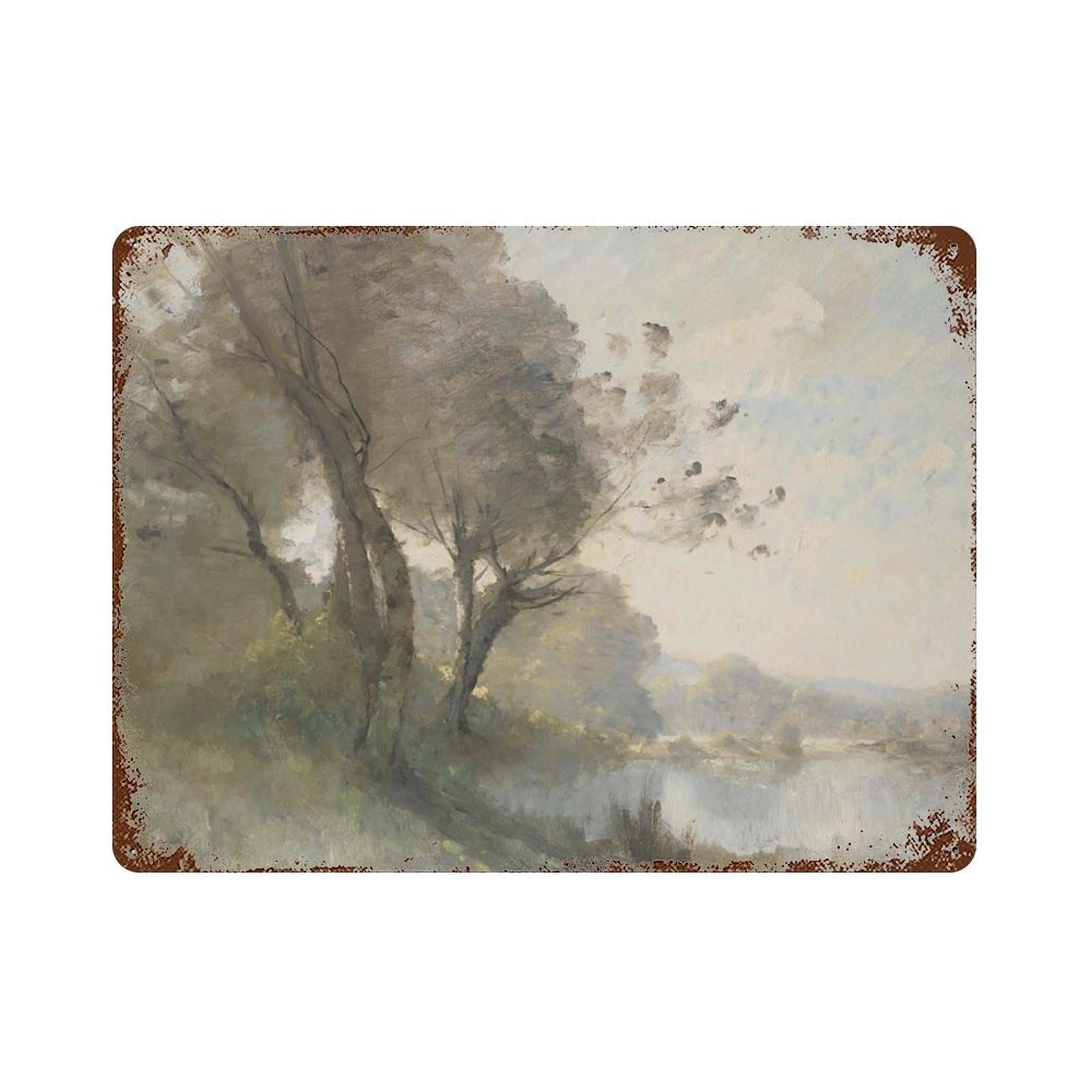 xiaoxiaoshen Landscape Painting, Vintage Countryside Rustic Country Wall Decor Art Metal Tin Poster Modern Home Decor Art Home Bar Shop Decorations Vintage Sign 30x40cm