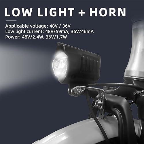 Miniatura 2 de Faro eléctrico plegable para bicicleta de 3 pines, conector macho universal de 36 V a 48 V, luz delantera para bicicleta de montaña eléctrica con