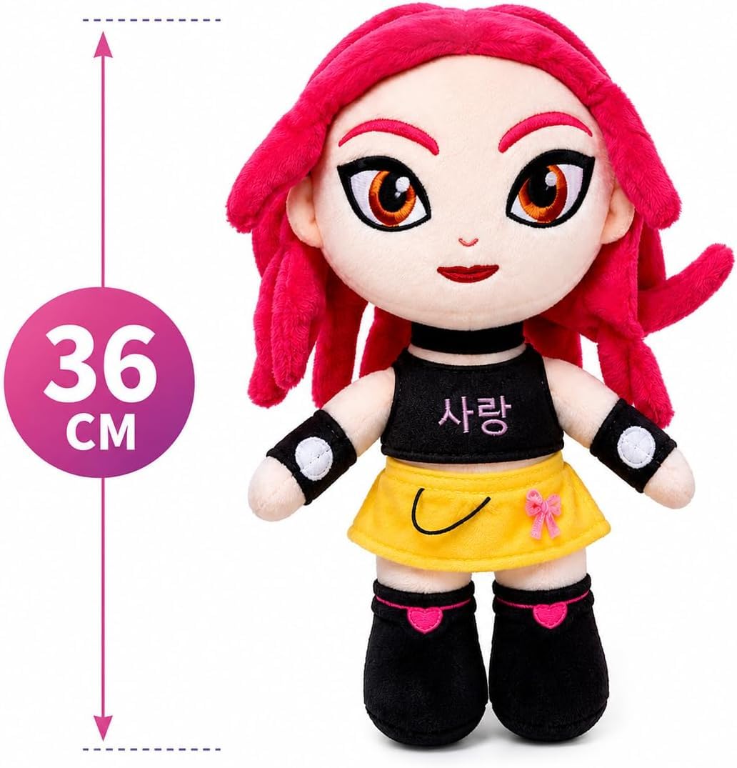 K-POP Set 3 Plüschtiere GRANDI Rumi Mira Zoey - Höhe 36 cm - weiche Stoffpuppen zum Sammeln von koreanischen Band - Mehrfarbig