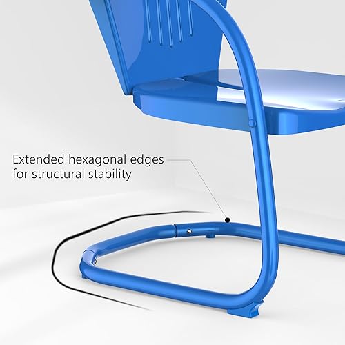 Miniatura 6 de EFURDEN Juego de bistró para exteriores, sillas de metal retro para patio, juego de muebles de porche de 3 piezas para piscina, jardín, cubierta,