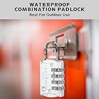 Vista 2 de DELSWIN Cerradura de Combinación Pequeña para Casillero - 4Paquete de Cerraduras para Equipaje Reajustables para Mochila Maleta - Candado Combo