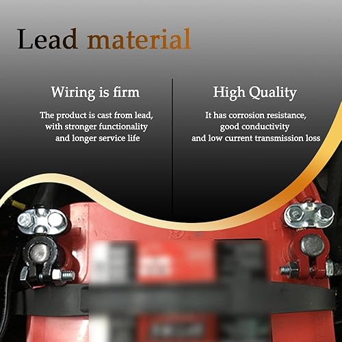 Miniatura 4 de Juego de terminales de batería con arandelas anticorrosión, terminales de batería negativos positivos, abrazaderas con arandelas de fibra de fieltro