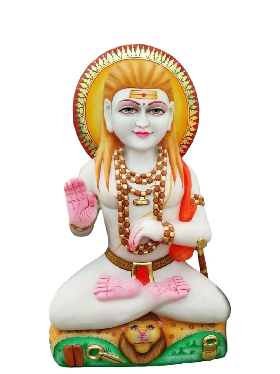 Marble Guru Gorakhnath Murti Idol Statue for Puja and Home - Exquisite Handcrafted Marble Idol for Home Mandir, Office, Meditation Room, and Gift, Medium, White