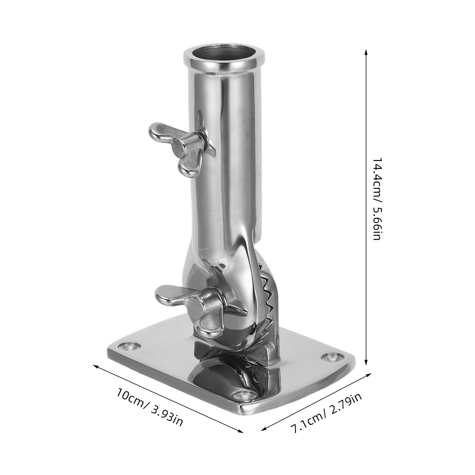 Base per Portabandiera da Esterno 180 Gradi, Acciaio 316 Argento