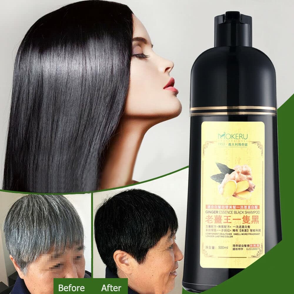 Buy Mokeru Ginger Herbal Instant Black Hair Dye Shampoo For White Hair