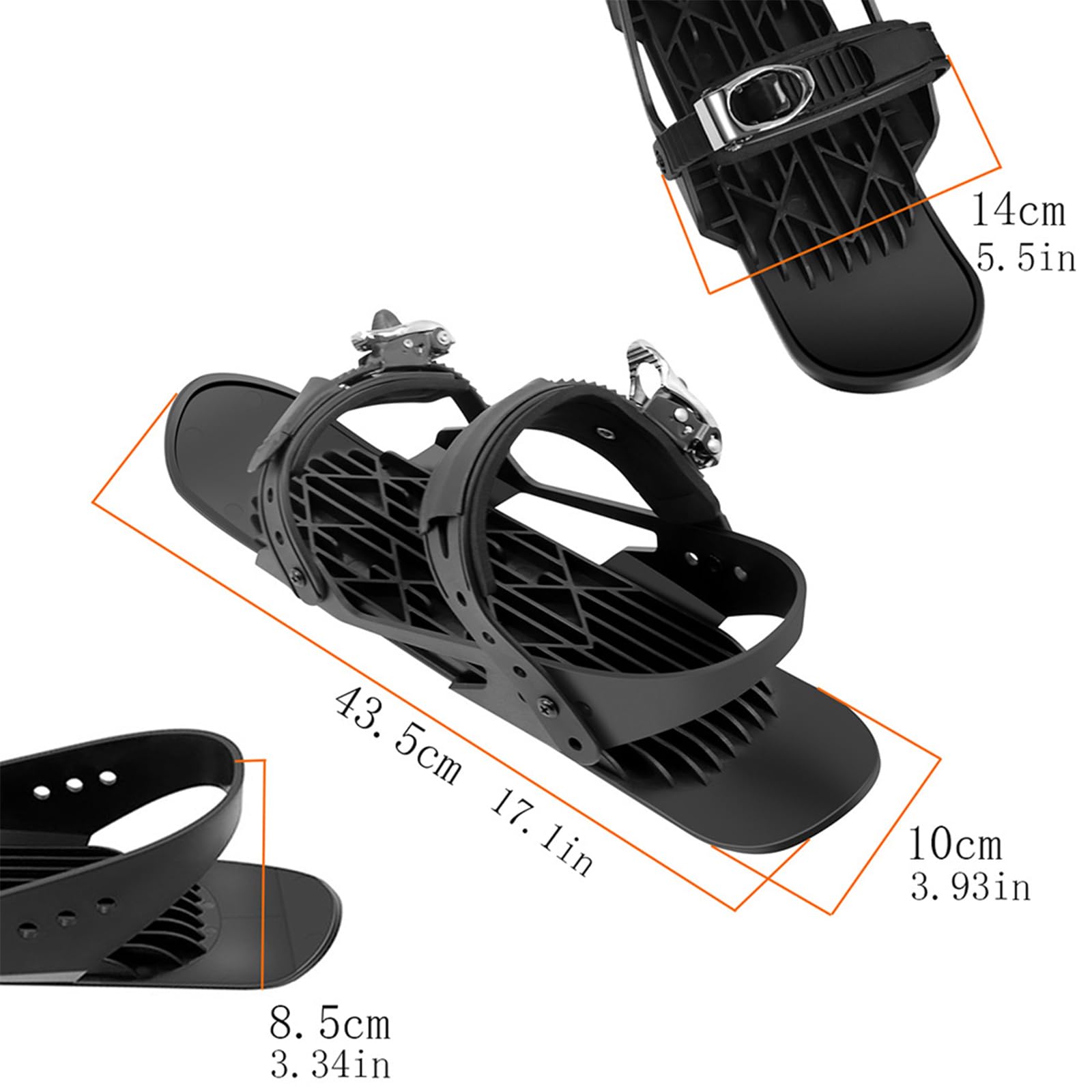 Verstellbare tragbare kurze Schlittschuhe mit Schutzbrille und Handschuhen für Downhill Pisten Wintersport
