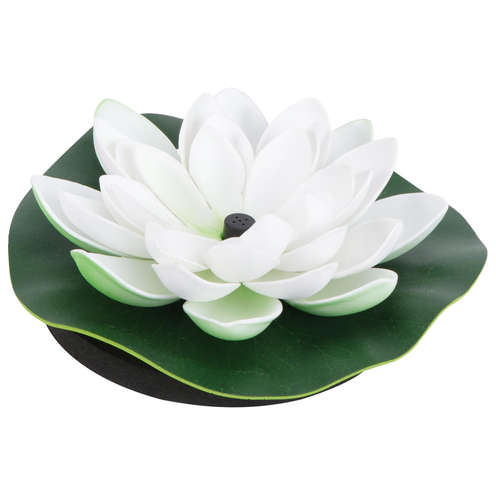 Fontaine solaire flottante lotus blanc pour nettoyer et animer un étang sans électricité